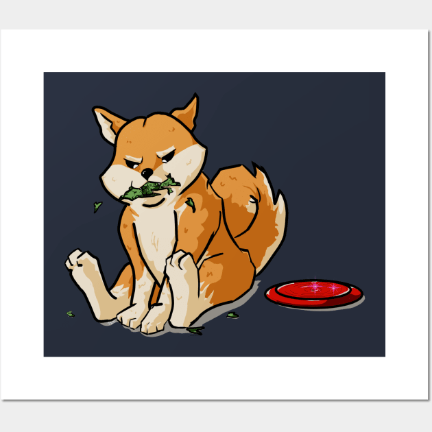 doge eating money Wall Art by GhostWorks